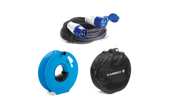 Carbest Kabel-Set mit Kabel 3x2,5 mm2, 25m und Kabeltromme , Kabeltasche