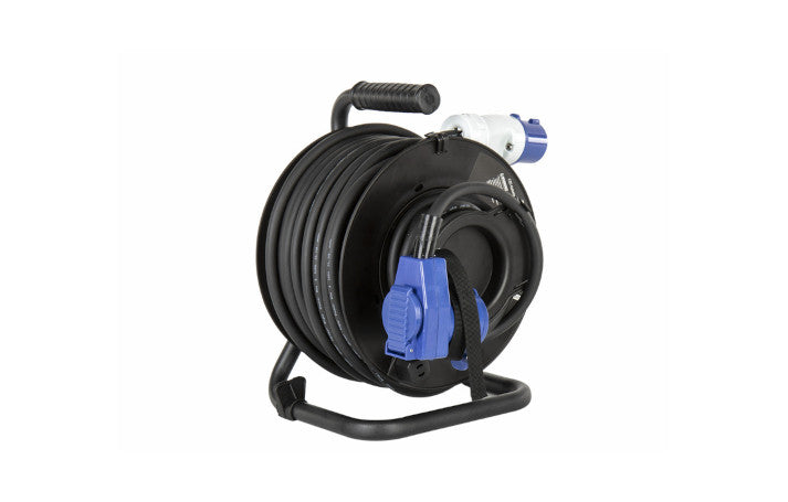 Carbest CEE-Kabeltrommel H07RN-F 3G2,25m mit Winkelkupplung und CEE-Stecker