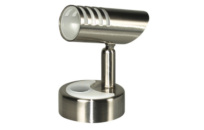 LED Spot 12V, 1W Power LED, Touch-Schalter, Nickel