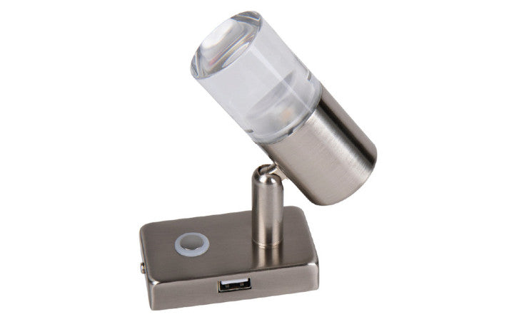 Carbest 12-V-LED-Spot mit Touch-Schalter und USB-Port im Sockel