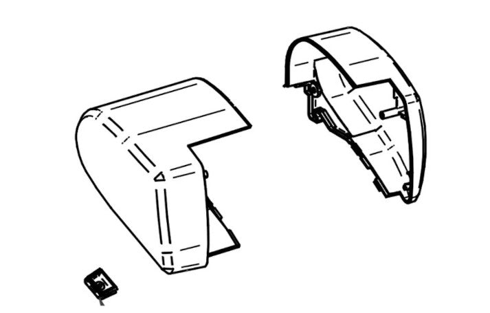 Thule Omnistor 6300 Endkappen Gehäuse 12V links/rechts - weiß