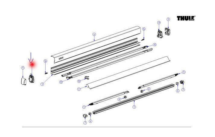 Thule Omnistor 3200 Endplatte - links