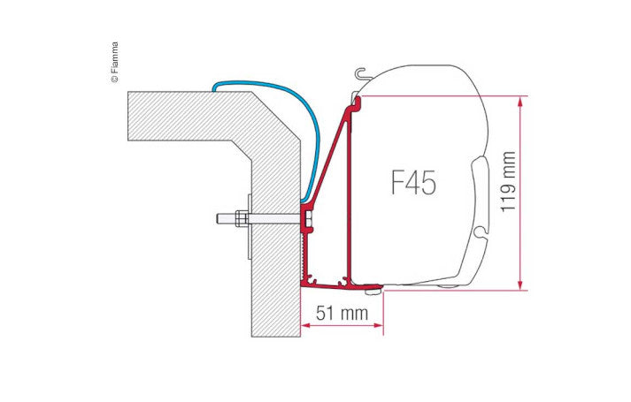 Fiamma Adapter F45 Rapido Serie 6-350