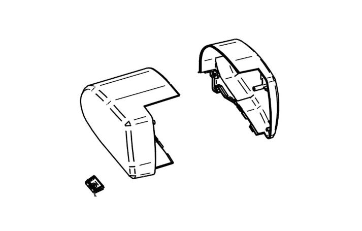 Thule Omnistor 6300 Endkappen Gehäuse 12V links/rechts - anthrazit