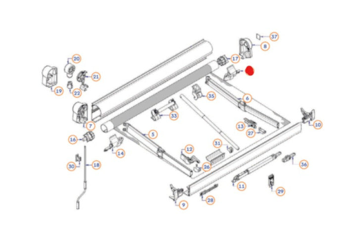 Dometic/Prostor Gelenkarmhalterung rechts - bis 3,5m