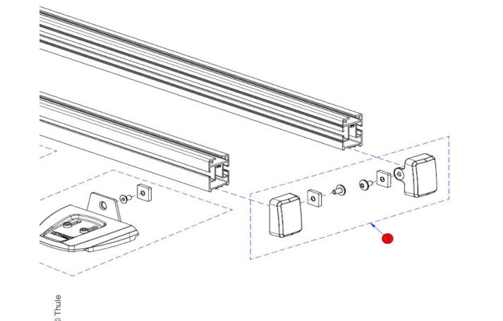 Thule Endkappen-Set, links und rechts - schwarz