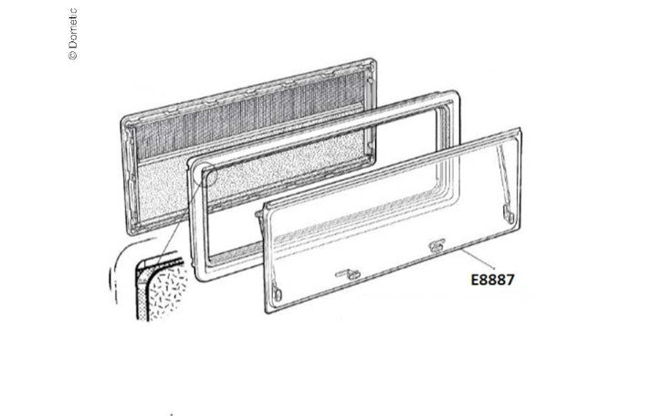 Dometic Fensterflügel S4 550x550mm dunkelgrau