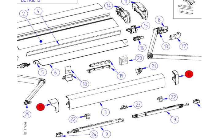 Thule Omnistor Endkappe Frontprofil