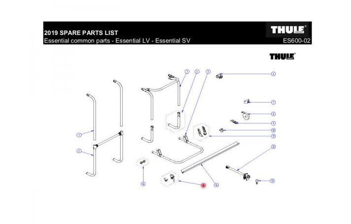 Thule Schienenbügelendkappe mit Sicherungband Essential