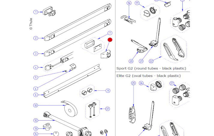 Thule Fuß und Abdeckung