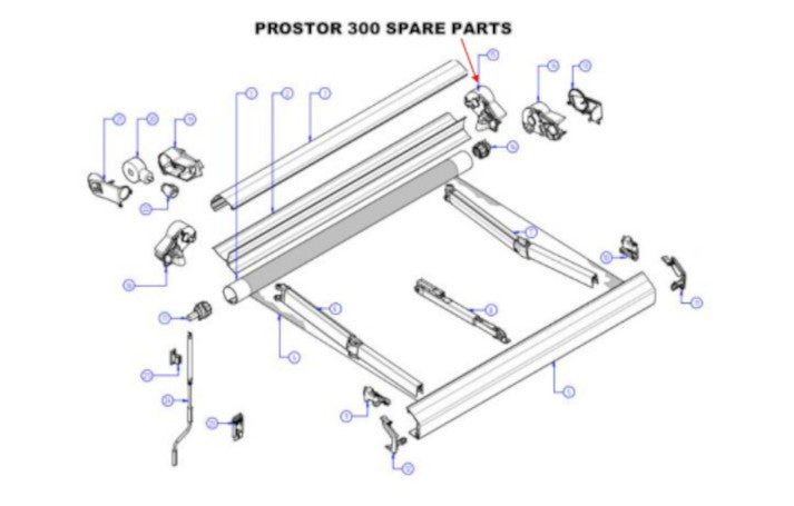Prostor Gehäuseendkappe für P350 links anthrazit