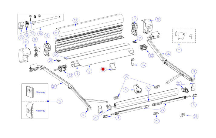 Thule Omnistor 8000 Frontblendenzuführung hinten