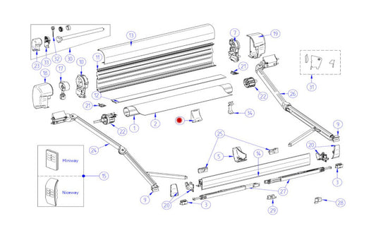 Thule Omnistor 8000 Frontblendenzuführung hinten