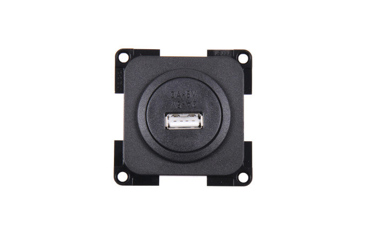 USB 1-fach Ladesteckdose schwarz