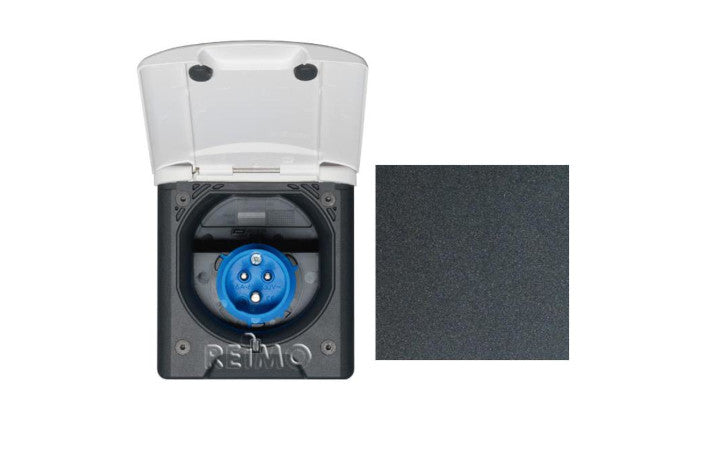 Carbest CEE-Eingangs-Steckdose m.Magnetverschluss schwarz