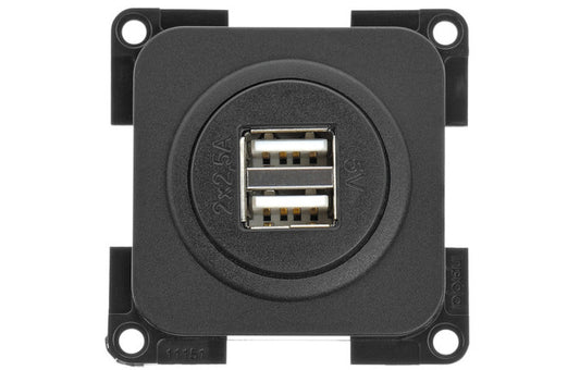 USB-Doppelladesteckdose schiefergrau