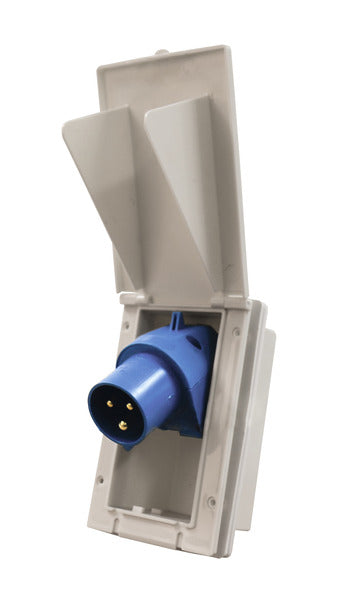 Carbest CEE-Eingangssteckdose, weiß, rechteckig