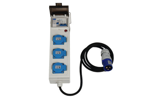 Carbest CEE-Verlängerungskabel 10m mit CEE-Winkelkupplung/CEE-Stecker + 3 Schuko