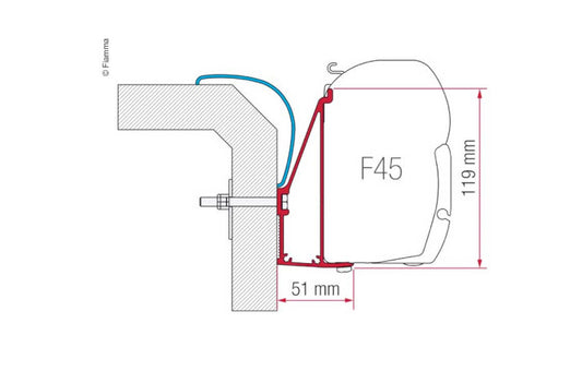 Fiamma Adapter F45 Rapido Serie 6-350