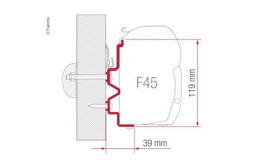 Fiamma Adapter F45 Rapido Serie 9dF-9M-10-400