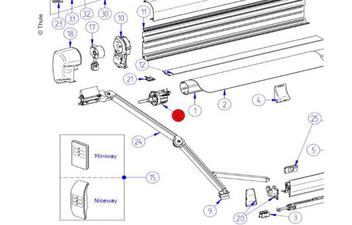 Thule Omnistor 8000 Tuchrollenendkappensatz