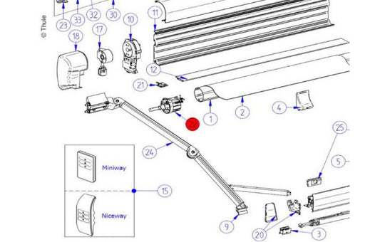 Thule Omnistor 8000 Tuchrollenendkappensatz