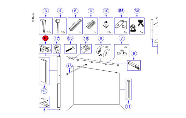 Thule Mast-Endstück