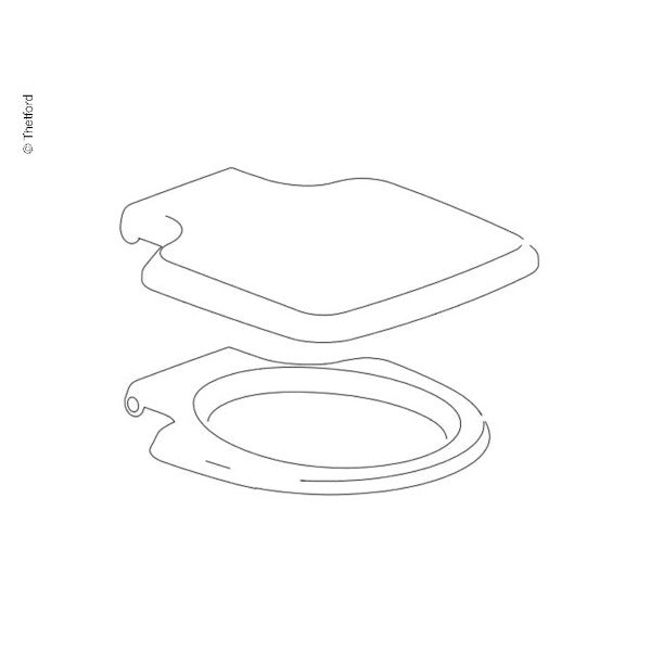 Thetford Toilettensitz mit Decke für Porta Potti 335