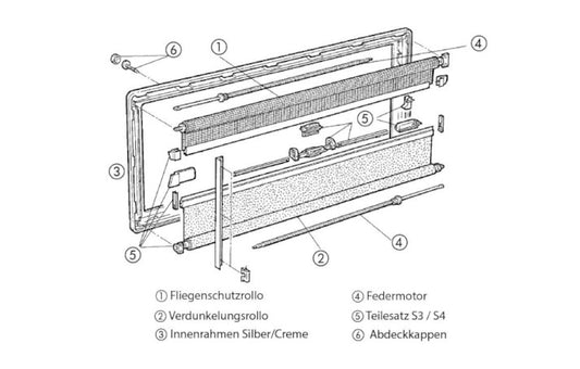 Dometic S4-Innenrahmen 700x350 lichtgrau (ohne Rollo)