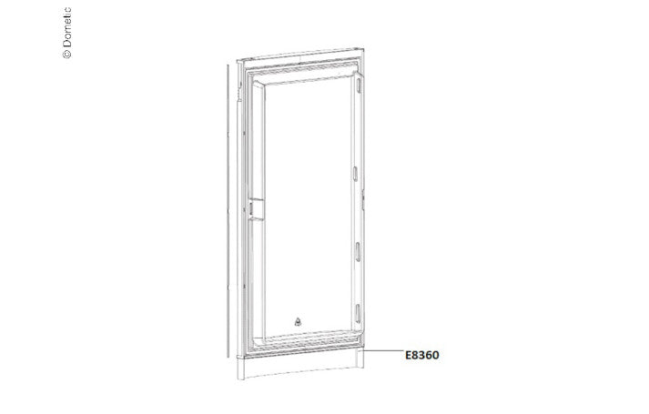 Dometic Dekorplatte schwarz für RMD85XX Tür unten