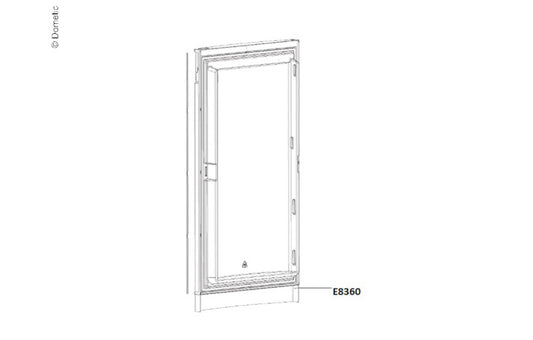 Dometic Dekorplatte schwarz für RMD85XX Tür unten