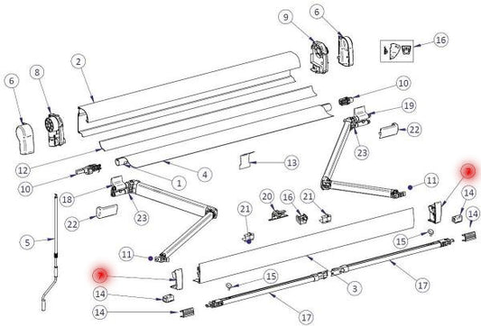 Thule Omnistor 4900 Frontblendenendkappensatz anthrazit