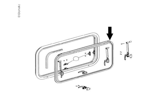 Dometic Ausstellscheibe S7 300x450mm grau