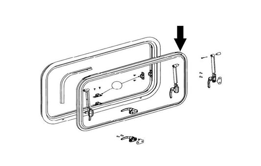 Dometic Ausstellscheibe S7 900x450mm grau