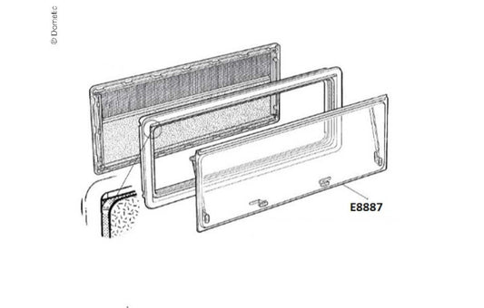 Dometic Fensterflügel S4 550x550mm dunkelgrau