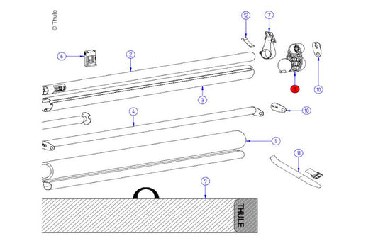 Thule Tuchrollenendkappe  passend zu Thule Windscreen