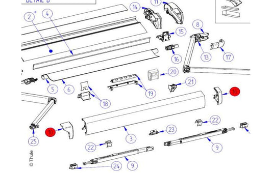 Thule Omnistor Endkappe Frontprofil
