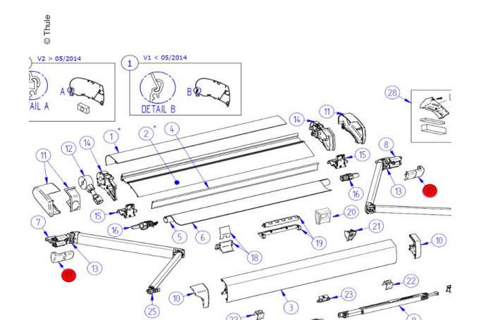 Thule Omnistor Abdeckung für Gelenkarmbefestigung