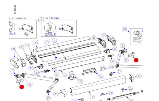 Thule Omnistor Abdeckung für Gelenkarmbefestigung
