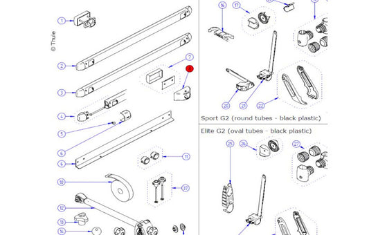 Thule Fuß und Abdeckung