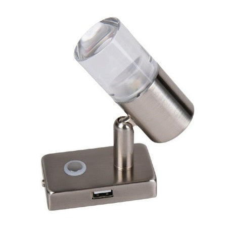 Carbest 12-V-LED-Spot mit Touch-Schalter und USB-Port im Sockel - Campingfrosch