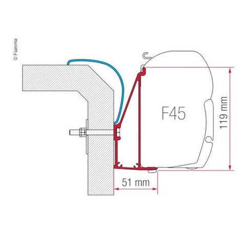 Fiamma Adapter F45 Rapido Serie 6-350 - Campingfrosch