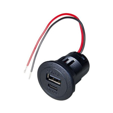 Power USB-C/-A Doppelsteckdose PD/QC, 1x USB-A / 1x USB-C - Campingfrosch