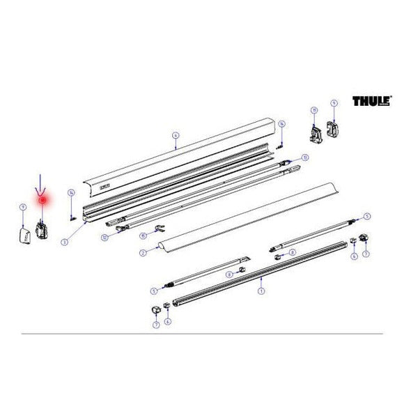 Thule Omnistor 3200 Endplatte - links - Campingfrosch