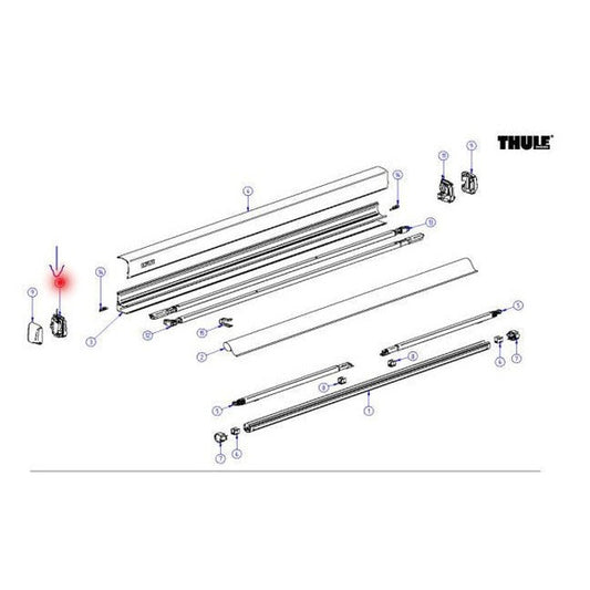Thule Omnistor 3200 Endplatte - links - Campingfrosch