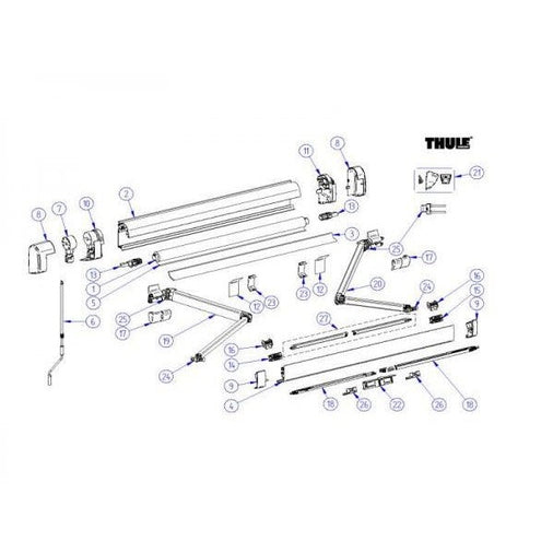 Thule Omnistor 5200 Endkappen-Satz silber - Campingfrosch