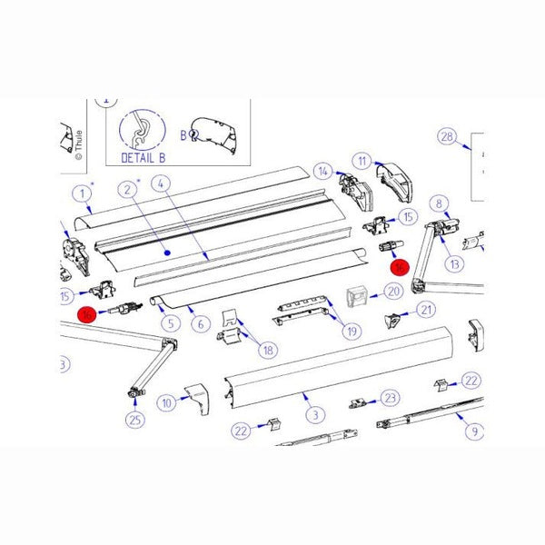 Thule Omnistor 6200/6300 Tuchrollenendkappen links/rechts - Campingfrosch