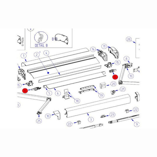 Thule Omnistor 6200/6300 Tuchrollenendkappen links/rechts - Campingfrosch