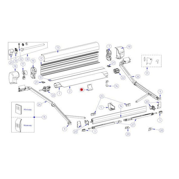 Thule Omnistor 8000 Frontblendenzuführung hinten - Campingfrosch