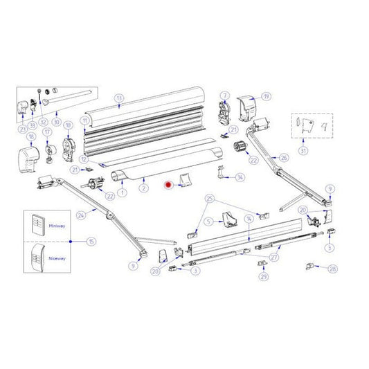 Thule Omnistor 8000 Frontblendenzuführung hinten - Campingfrosch